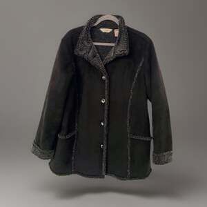 L.L. Bean Women's Sherpa Vegan Leather Coat - XSP